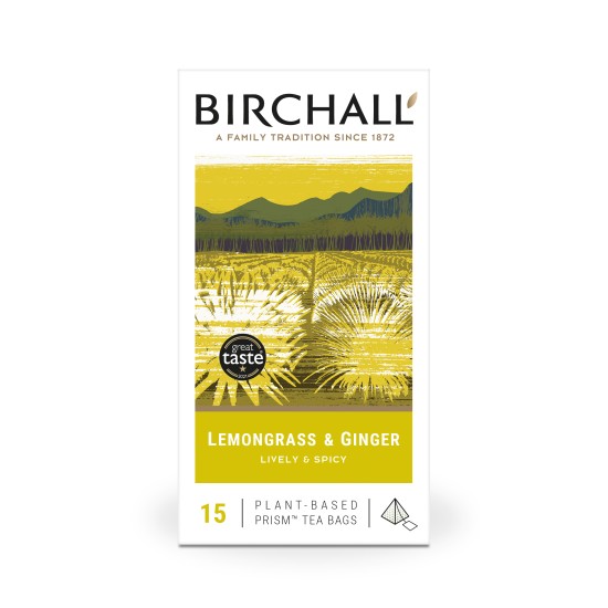 Birchalls Tea Bags - Lemon Grass & Ginger (15 x Prism)
