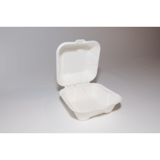 Sugarcane (Bagasse) Hamburger Box 6"  158 x 158