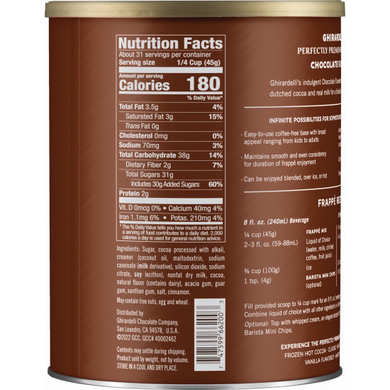 Ghirardelli Chocolate Frappe TIN  - 1.42 kg