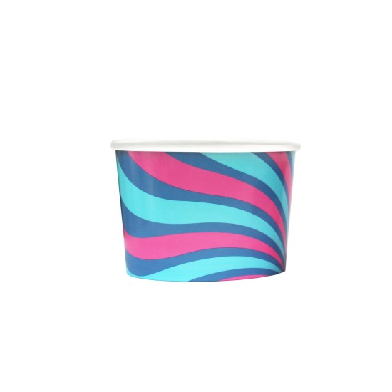 Ice Cream Tub 8 oz - 3 Scoop - Retro Groove  - 500 C/s
