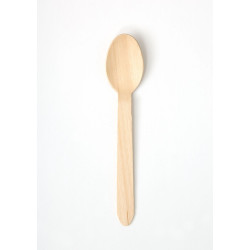 Wooden Dessert Spoons Birch  6.5"/16.5cm